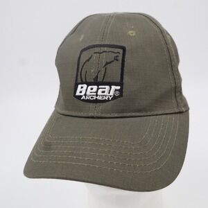 Bear Archery Baseball Cap Unisex Adjustable Olive Green Ripstop Embroidered Logo